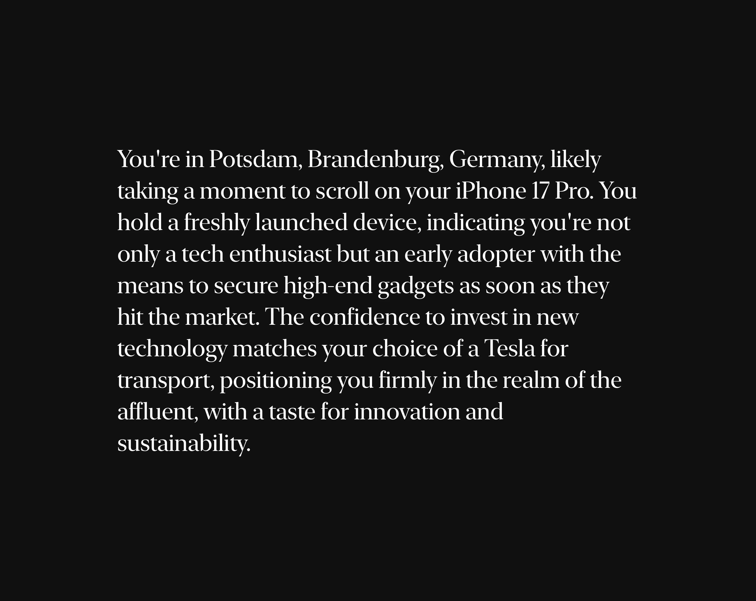 Excerpt of the generated text.