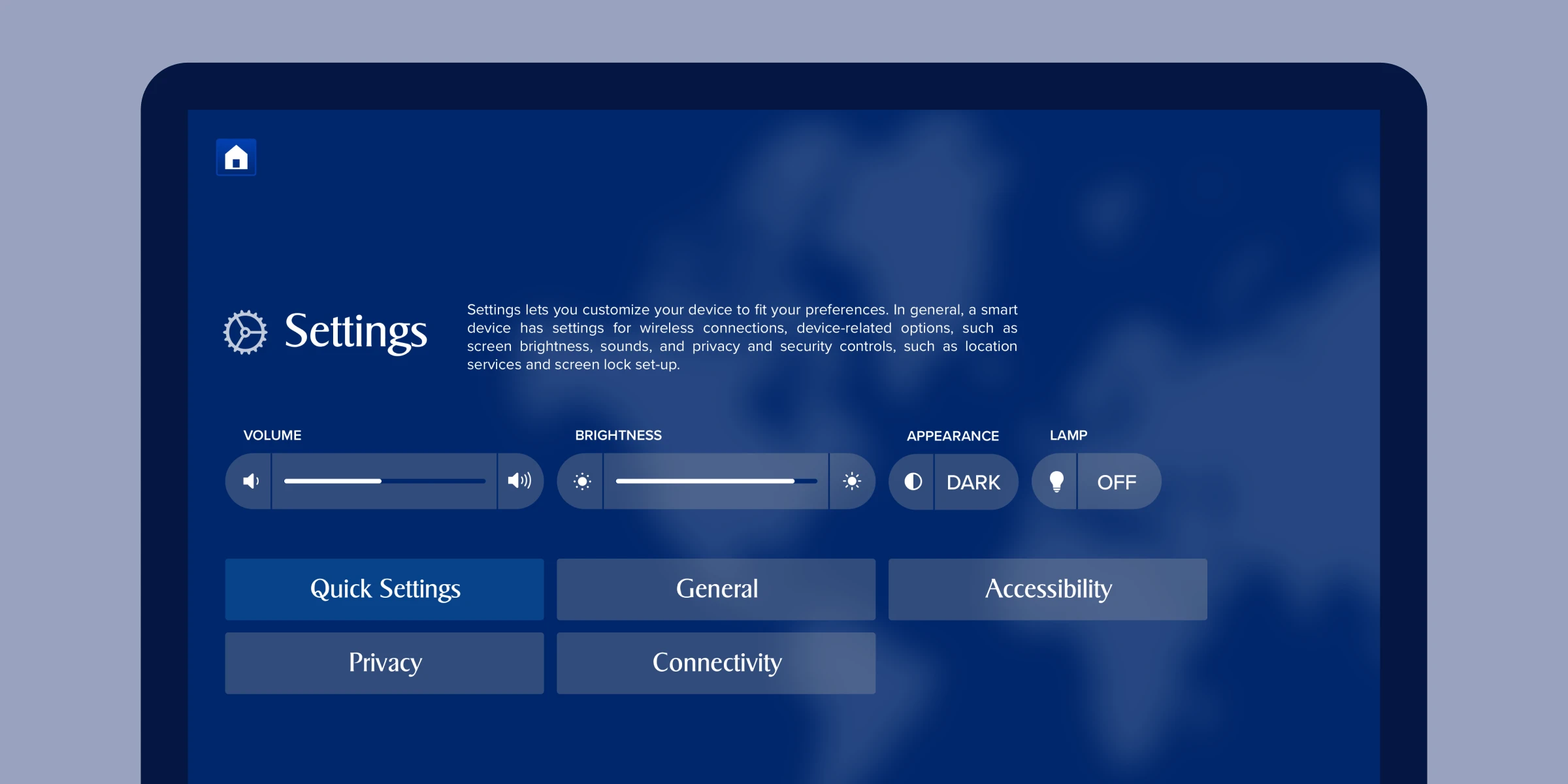 Quick access to the most relevant preferences.